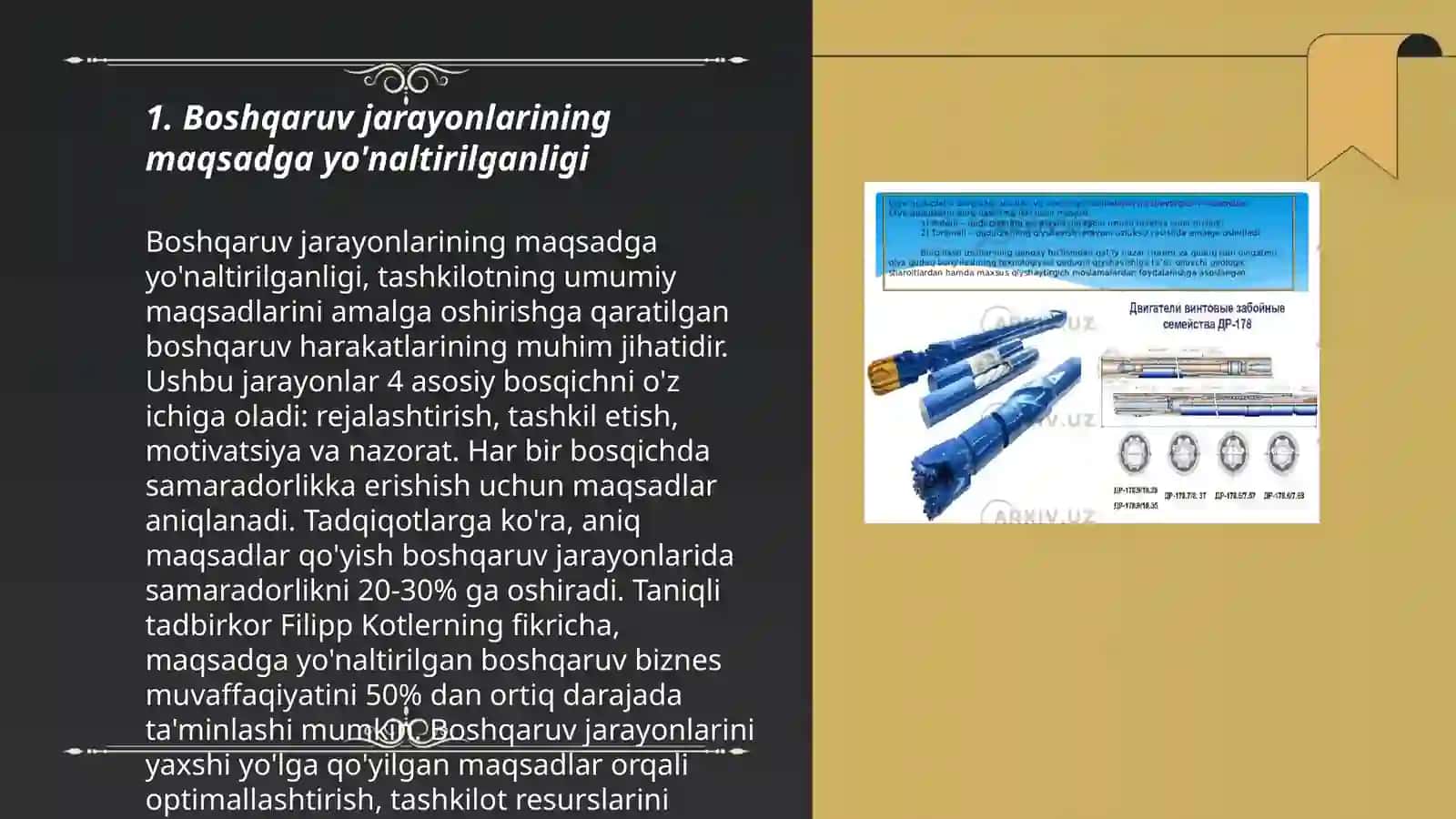 Boshqaruv – maqsadli yo’naltirilgan jarayon. Boshqarishning tamoyillari va funktsiyalari 3