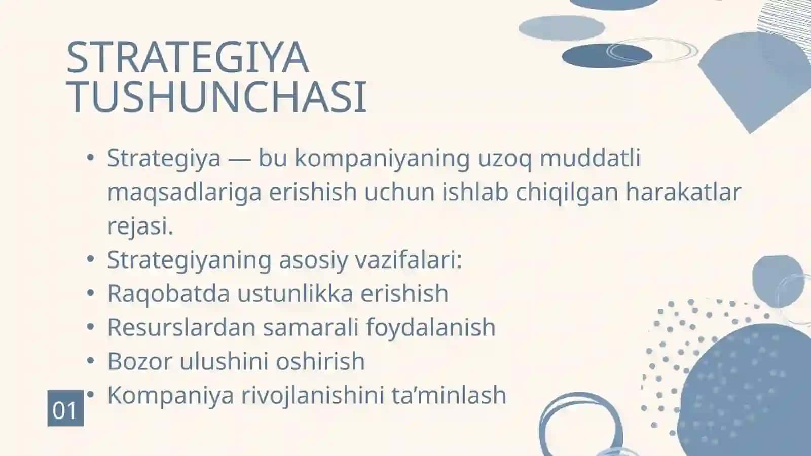 Kompaniya strategiyasini ishlab chiqarishga qaratilgan yondashuvlarning xususiyatlari 3