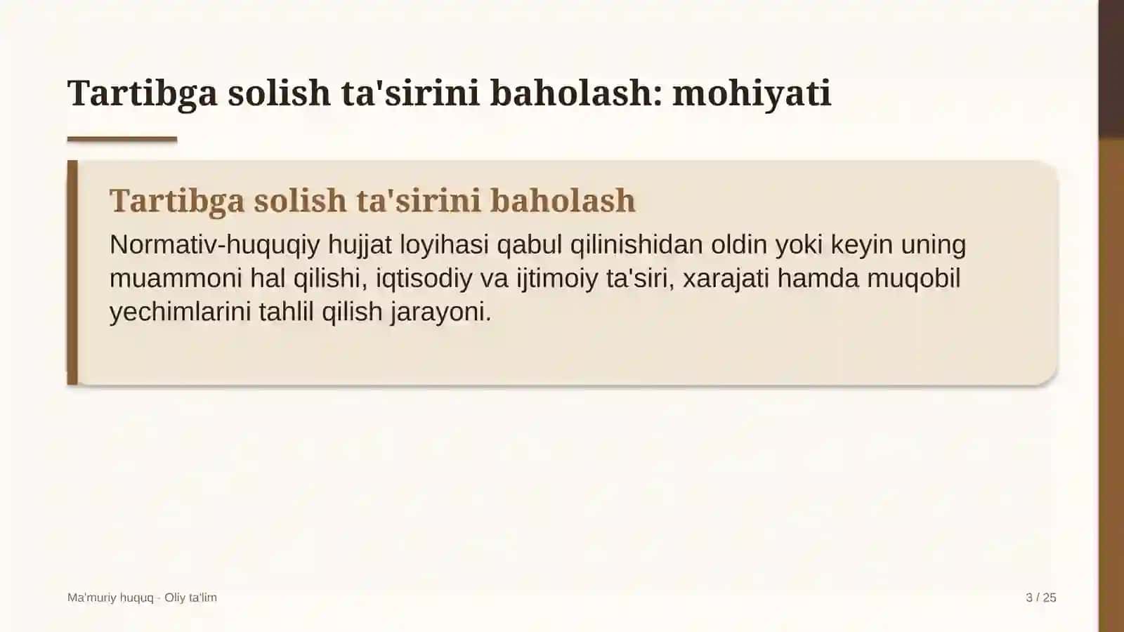 sanatoriylarda normativ huquqiy hujjatlarning tartibga solish ta'sirini baholash 5707 3