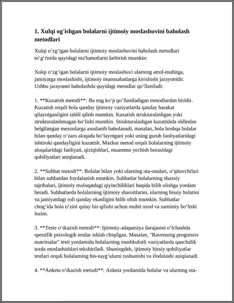 IJTIMOIYLASHTIRISHDA XULQI OG'ISHGAN BOLALAR BILAN ISH OLIB BORISH METODLARI 3
