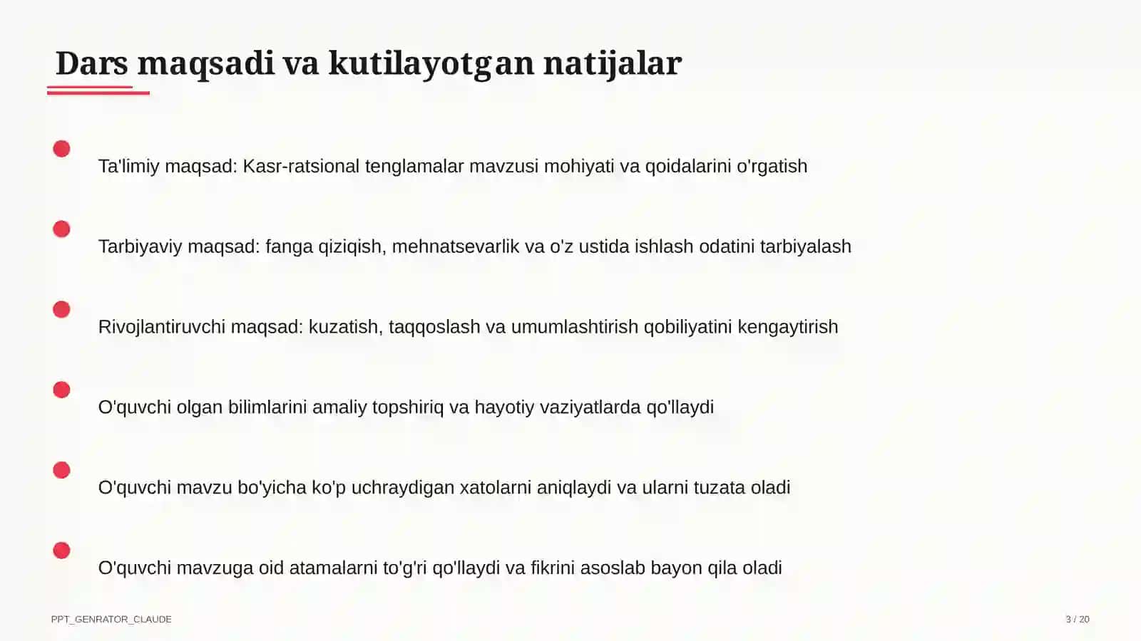 Kasr-ratsional tenglamalar (8-sinf) 3