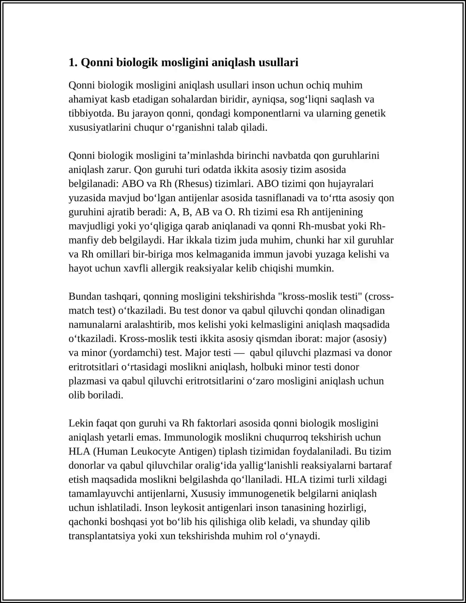 QONNI BIOLOGIK MOSLIGINI ANIQLASH TEXNIKASI 3