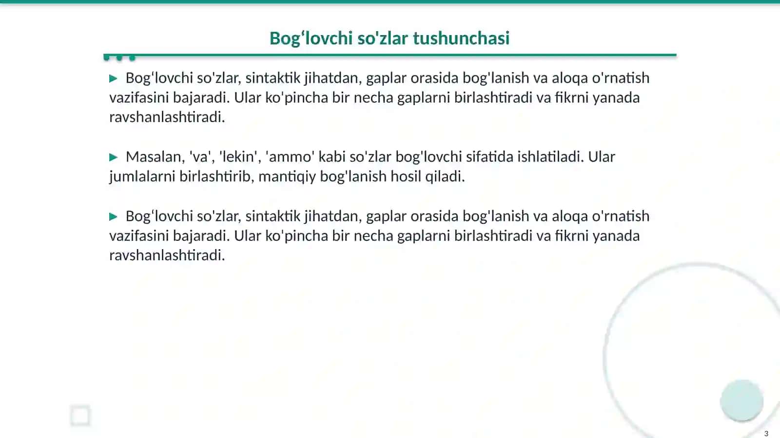 Yordamchi soʻz turkumlari 3