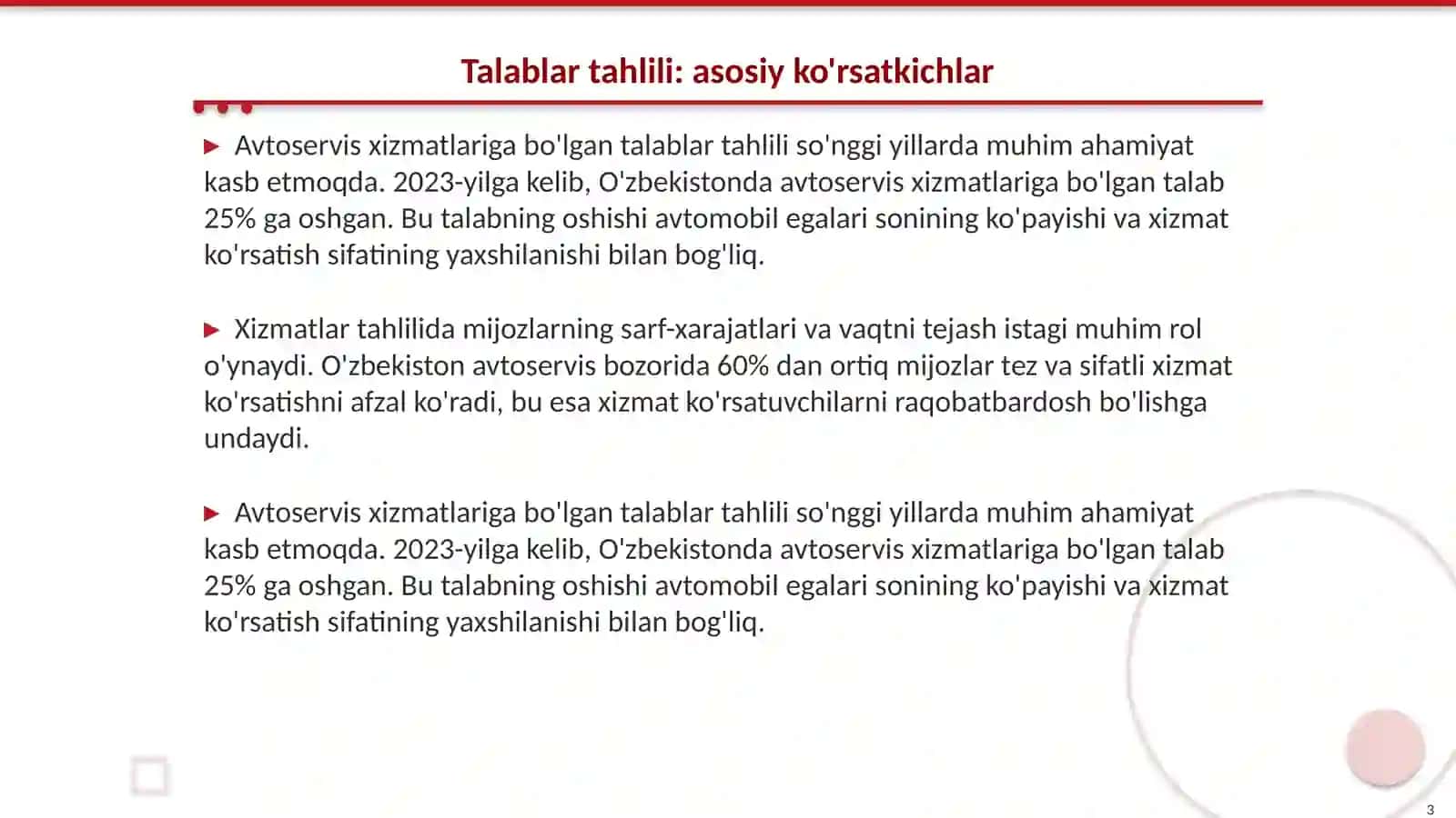 Avtoservis xizmatiga boʻlgan talablar 3