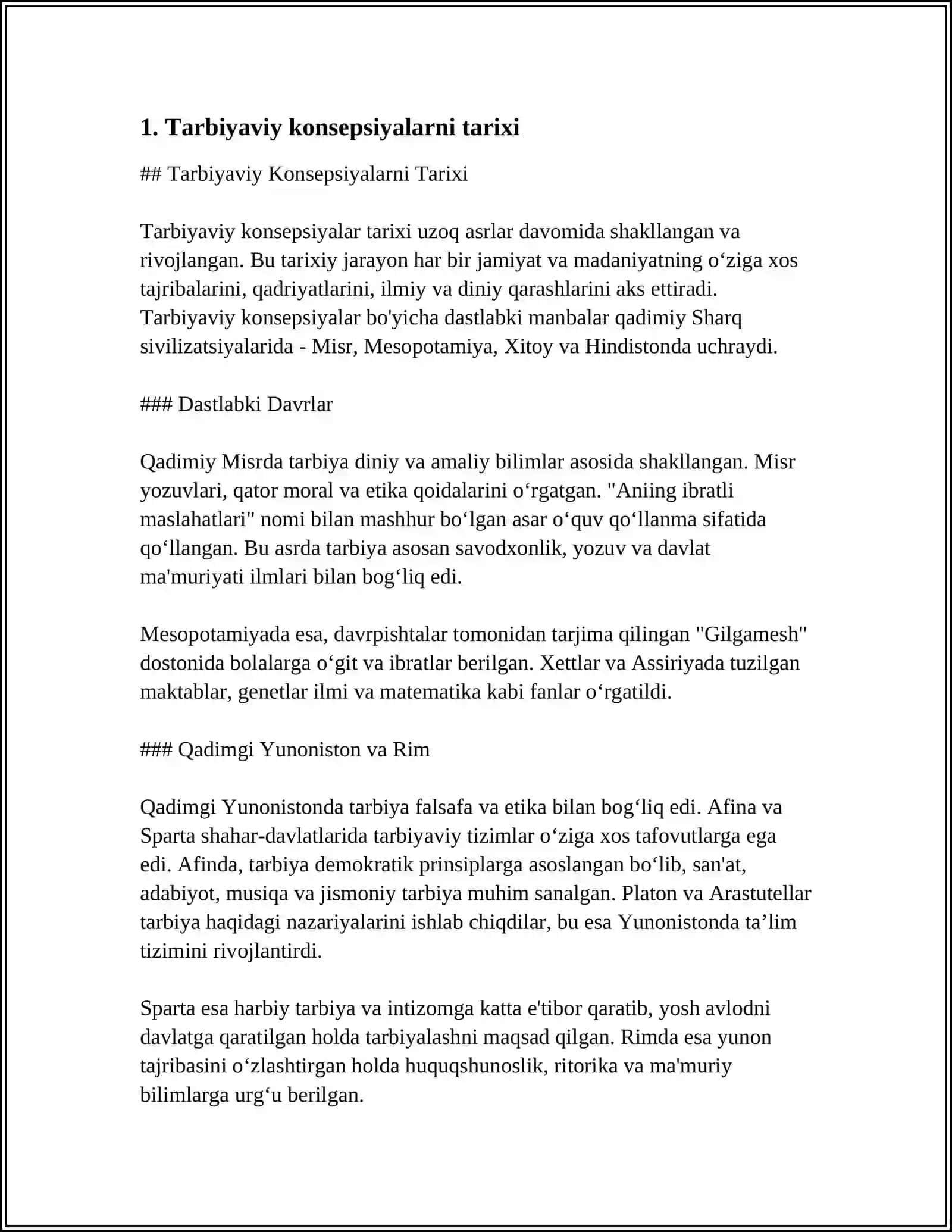 TARBIYAVIY KONSEPSIYALARINI O'RGANISH VA TAHLIL ETISH 3