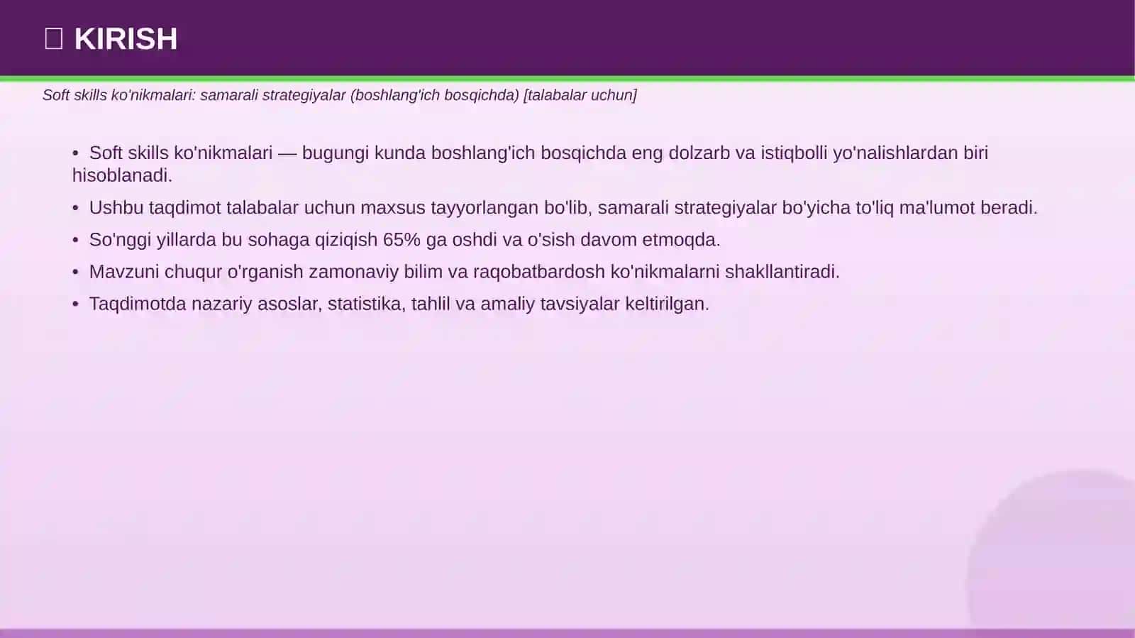 SOFT SKILLS KO'NIKMALARI 3
