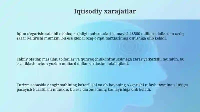 Iqlim o'zgarishi kimga "qimmatga tushdi "? 3