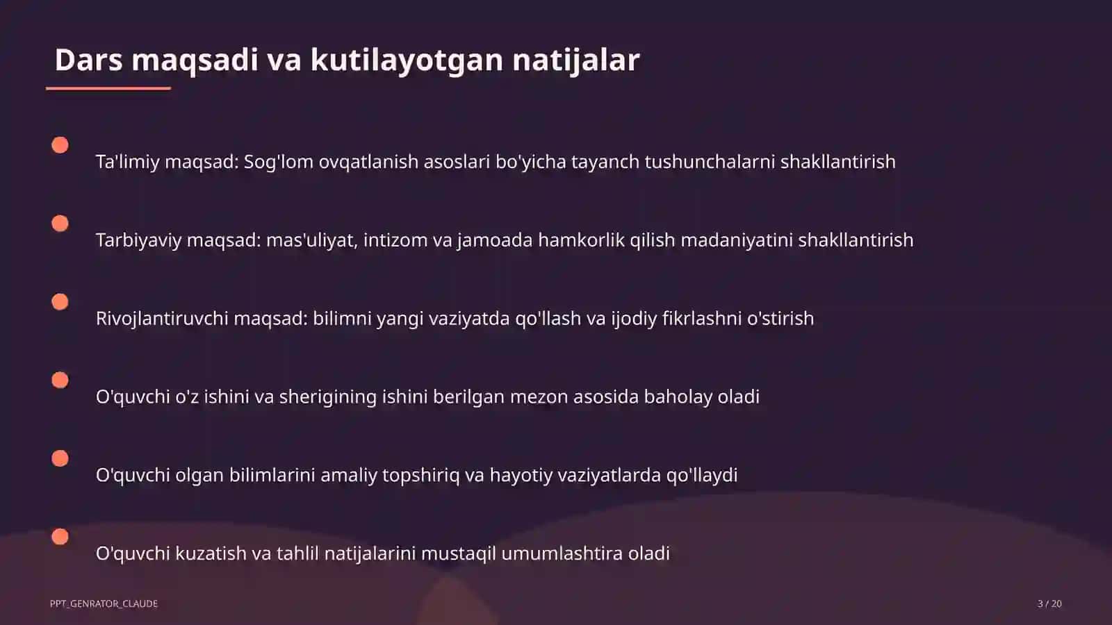 Sog'lom ovqatlanish asoslari (3-sinf) 3