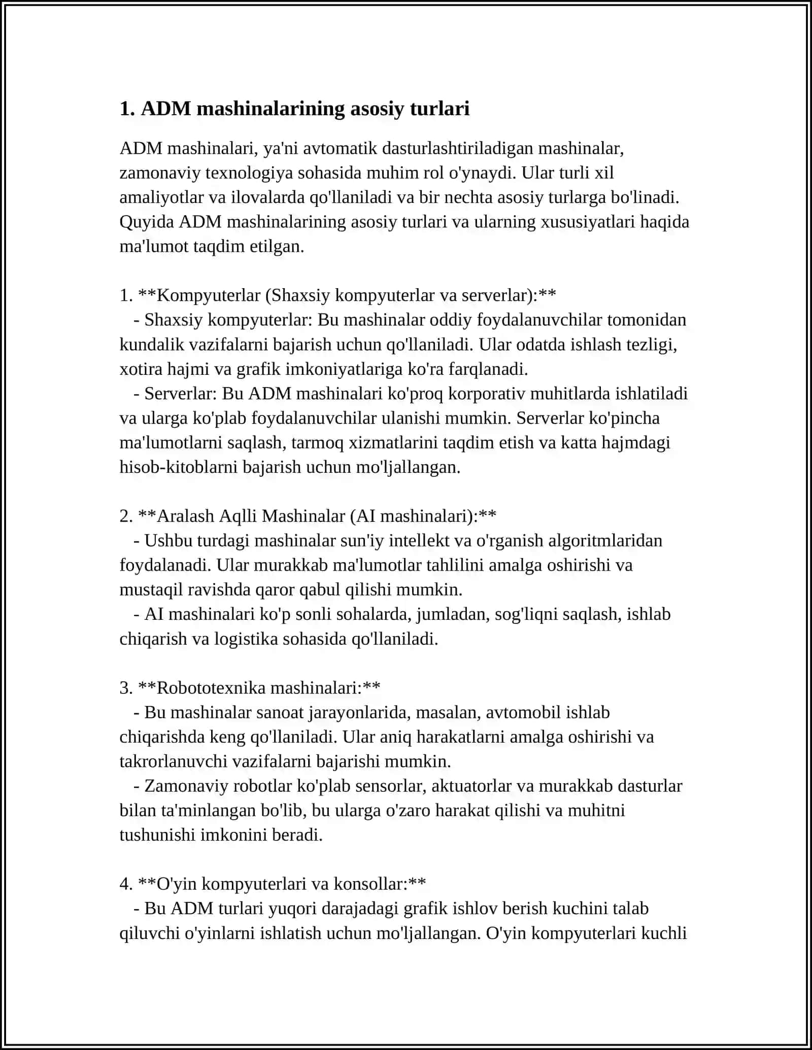 ADM TURIDAGI MASHINALAR 3