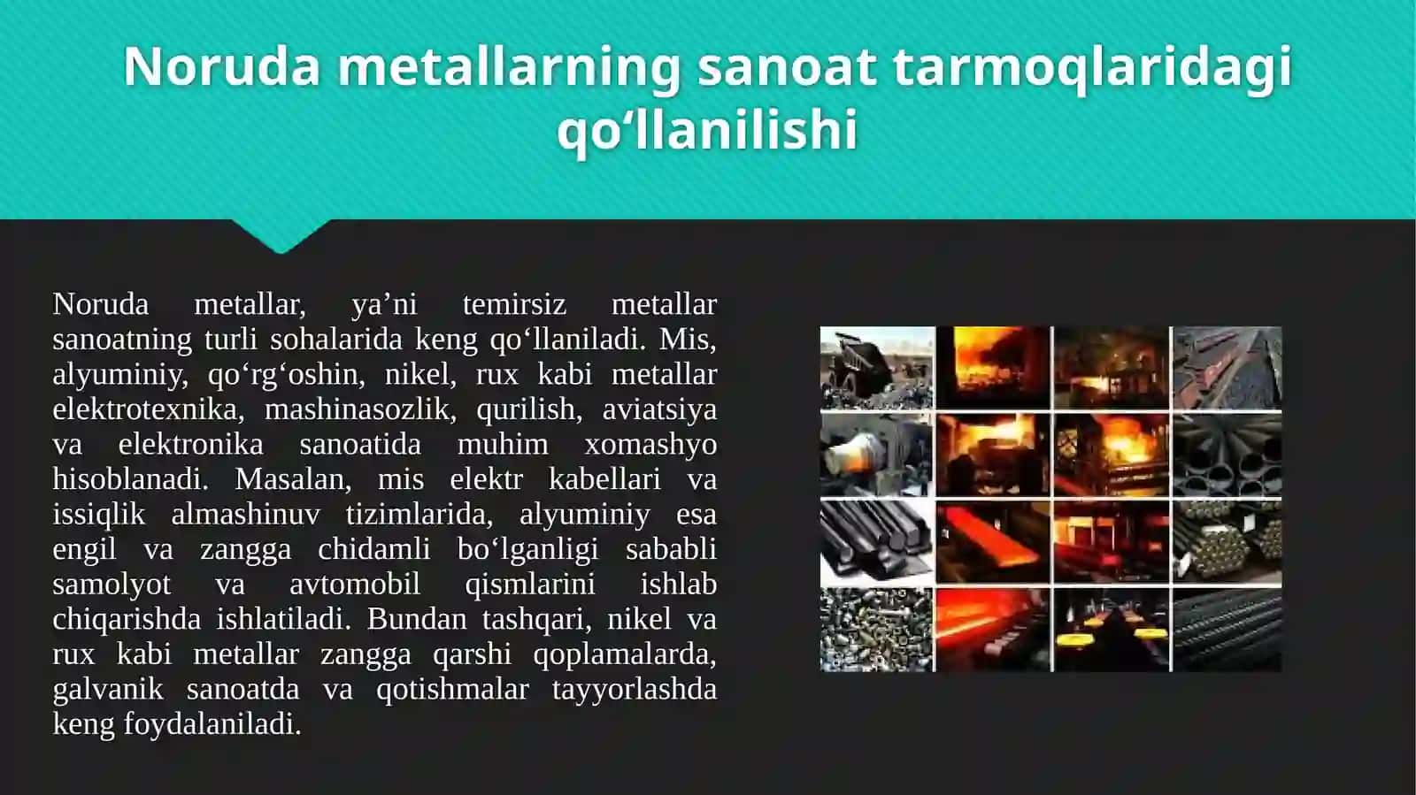 Norudametallarningxalqxoʻjaligidagioʻrni 3