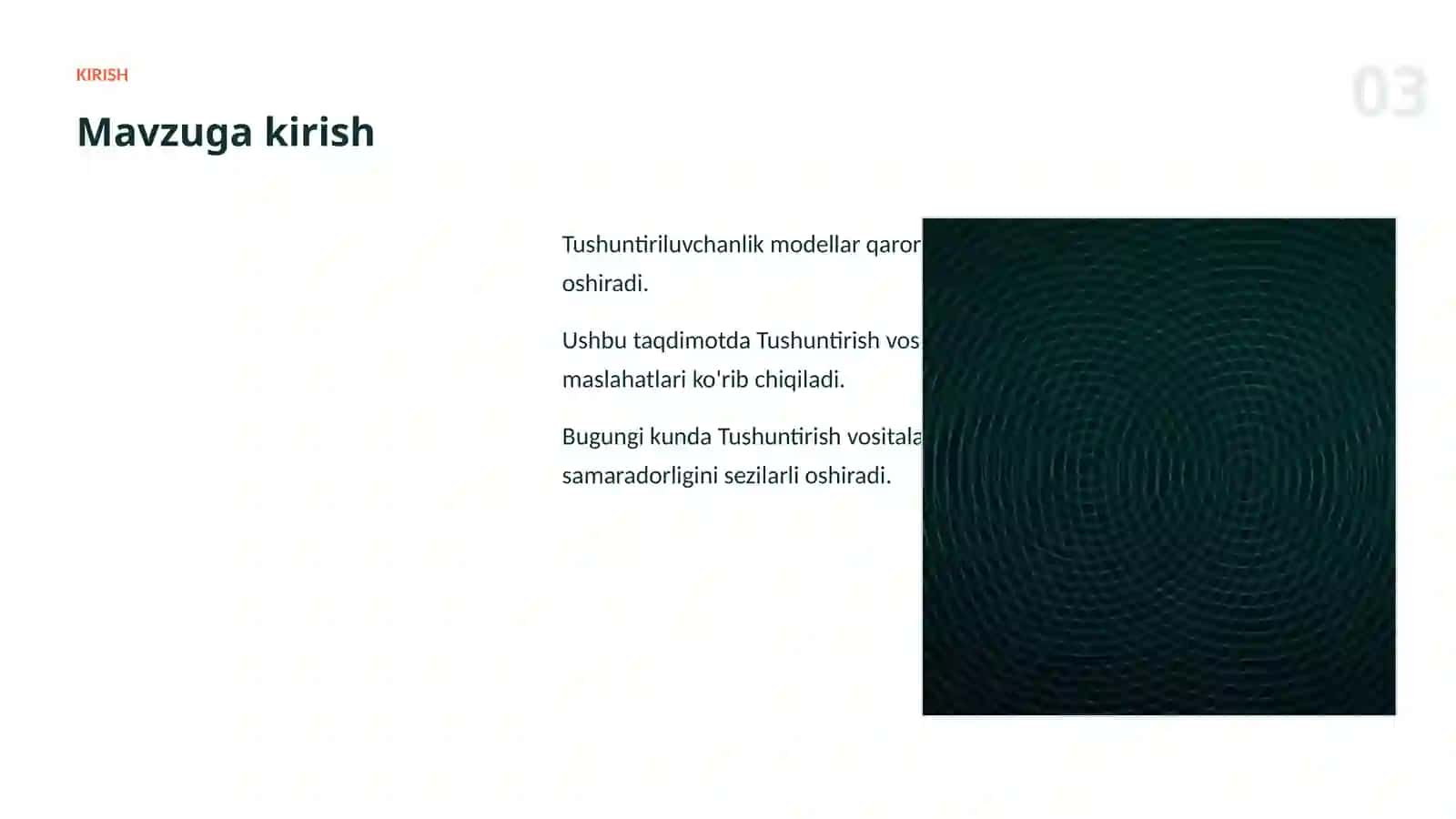 Tushuntiriluvchanlik 3