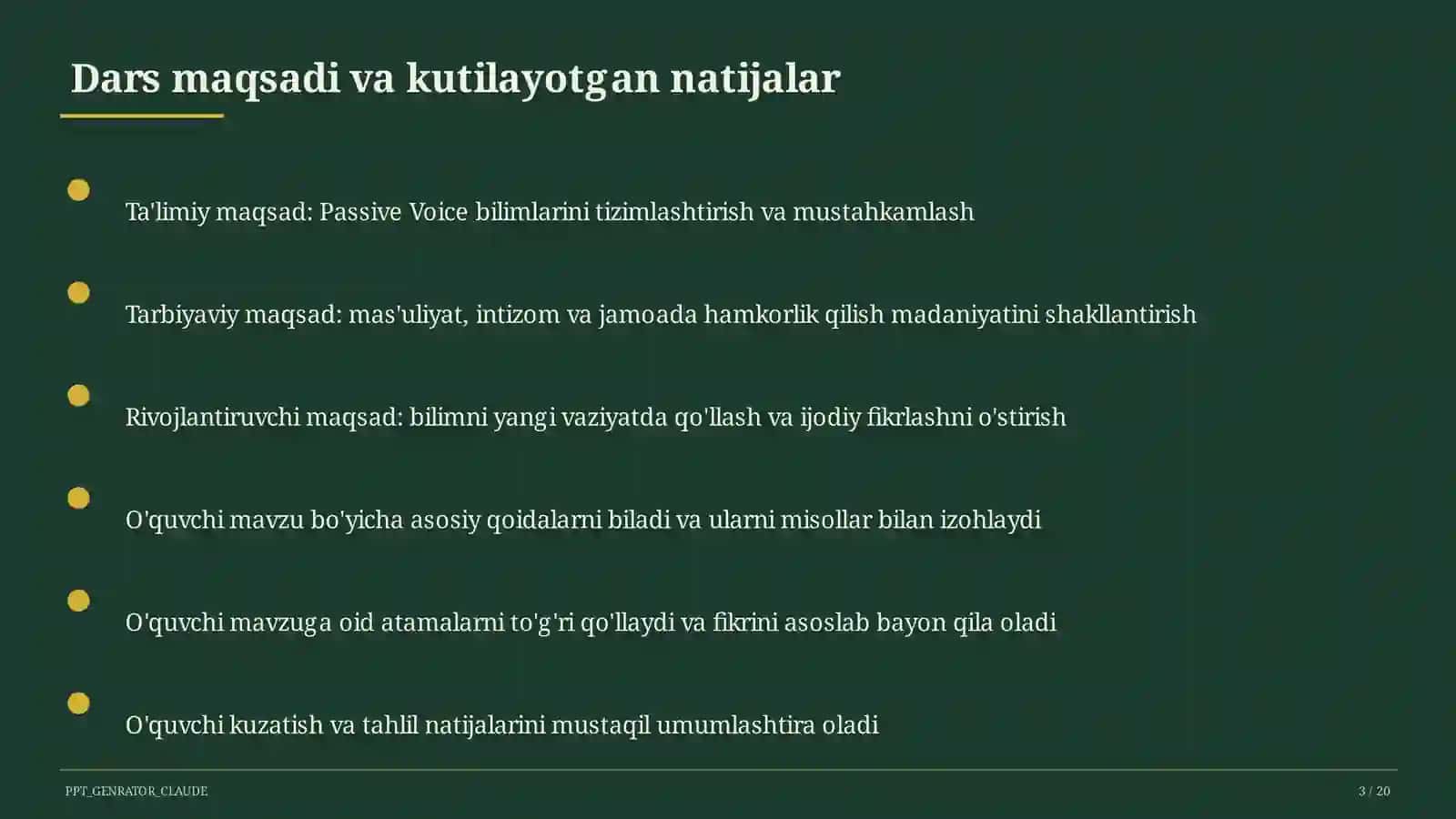 Passive Voice (9-sinf) 3