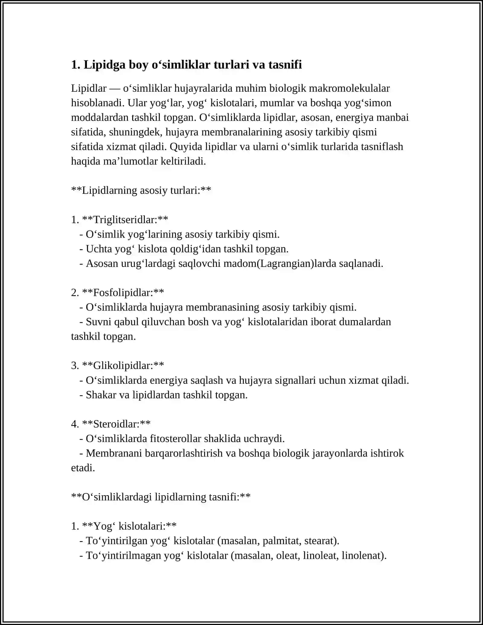 TARKIBIDA LIPIDLAR TUTUVCHI O'SIMLIKLAR 3