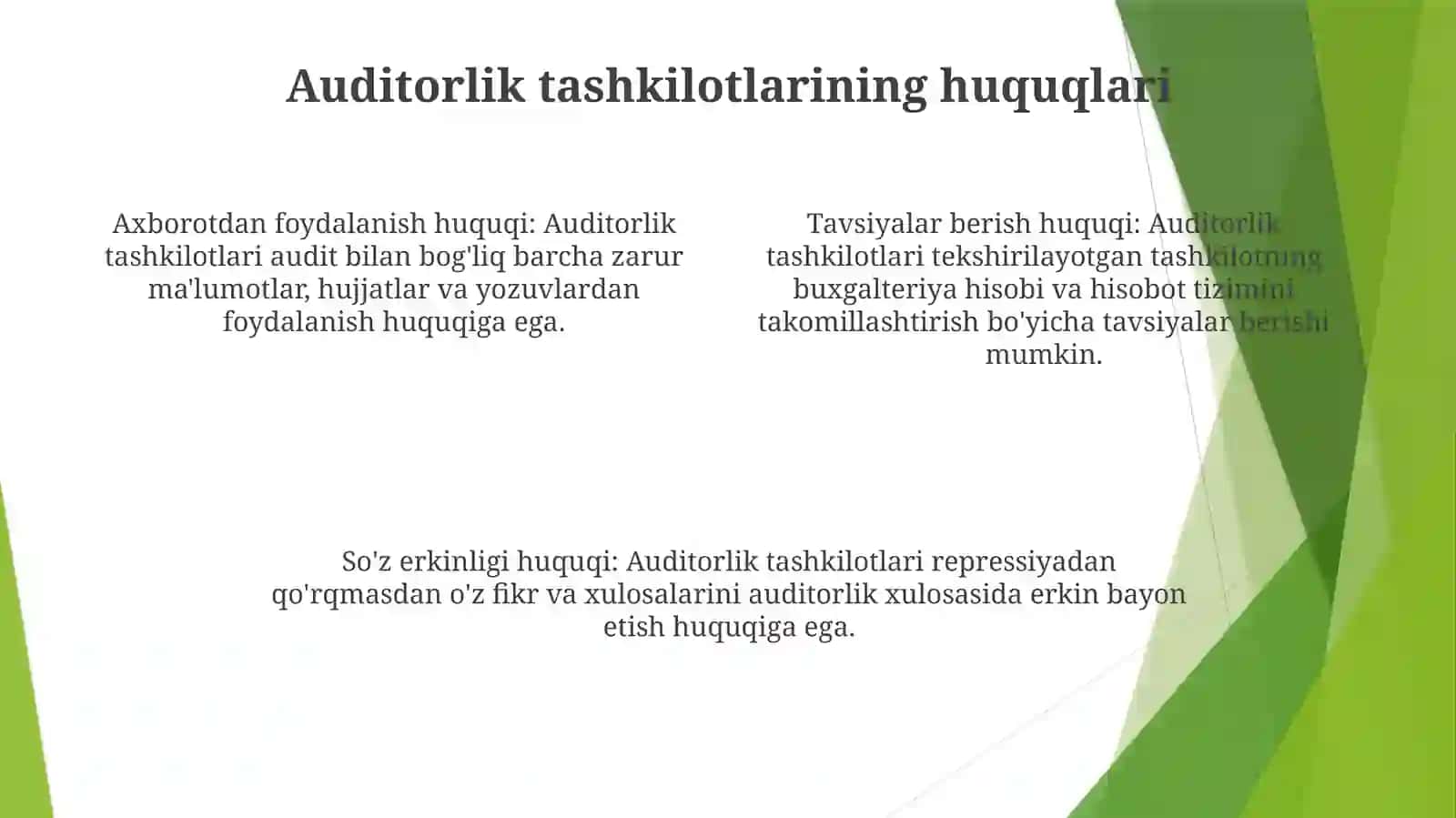 Auditorlik Tashkilotlarining Huquqlari VaMajburiyatlari 3