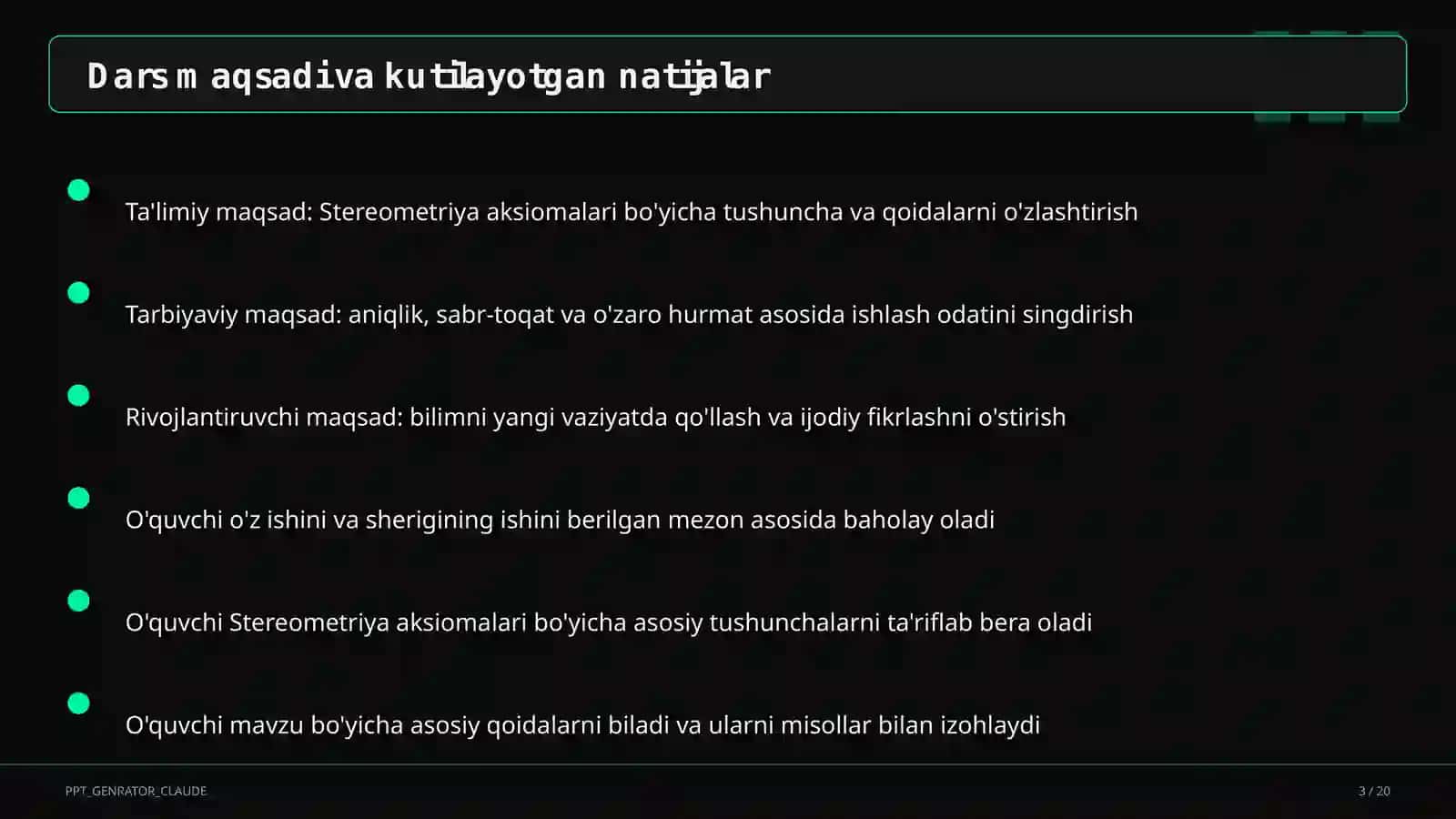 Stereometriya aksiomalari (10-sinf) 3