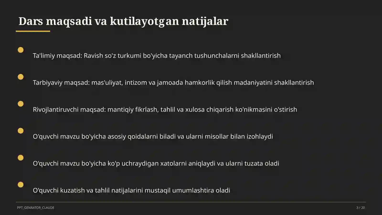 Ravish so'z turkumi (7-sinf) 3