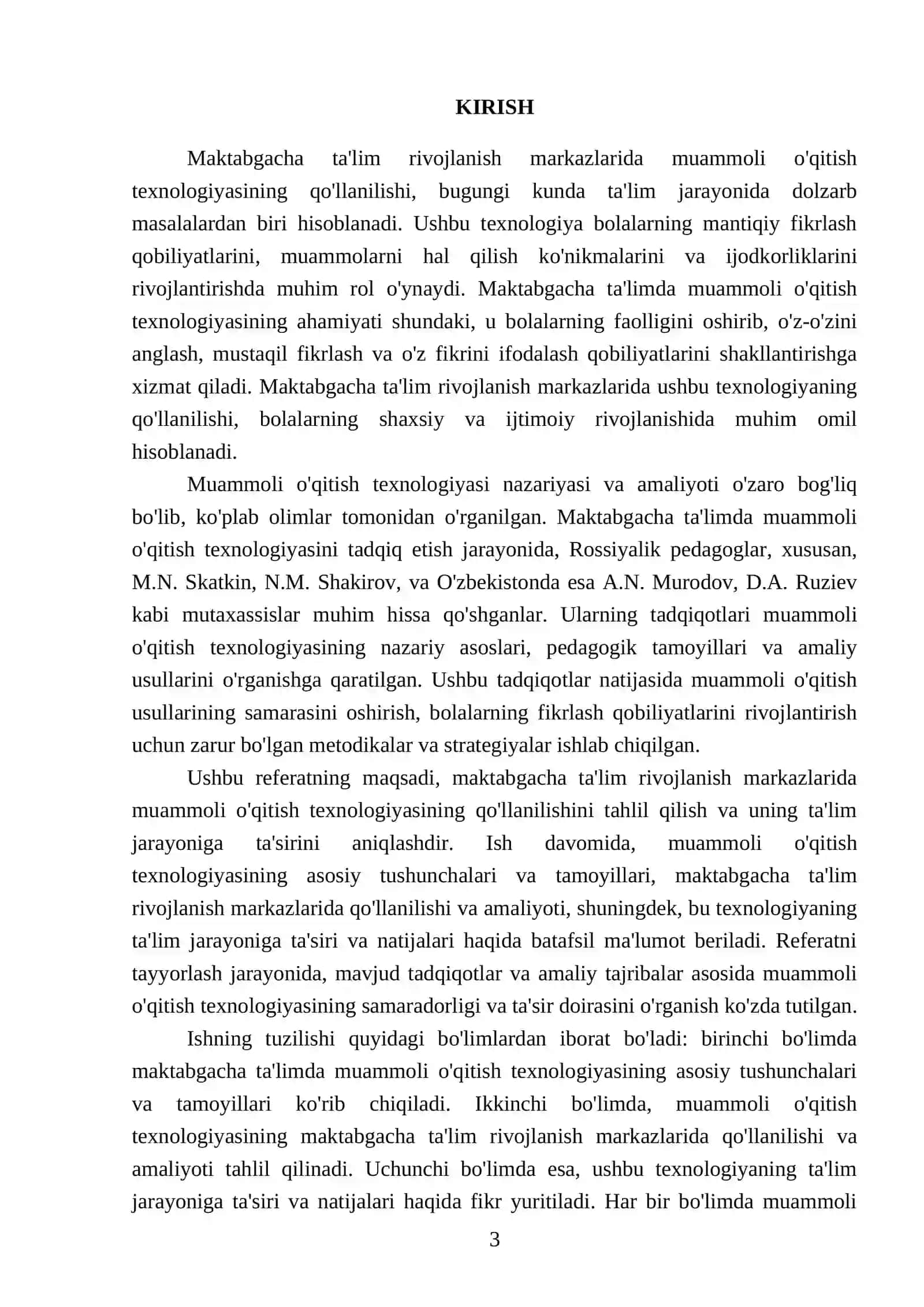 Maktabgacha ta'lim rivojlanish markazi faoliyatida muammoli o'qitish texnologiyasi 3