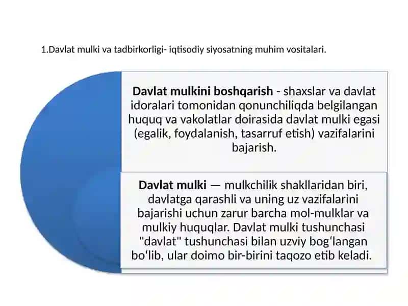 Davlat mulki va tadbirkorligi- iqtisodiy siyosatning muhim vositalari 3
