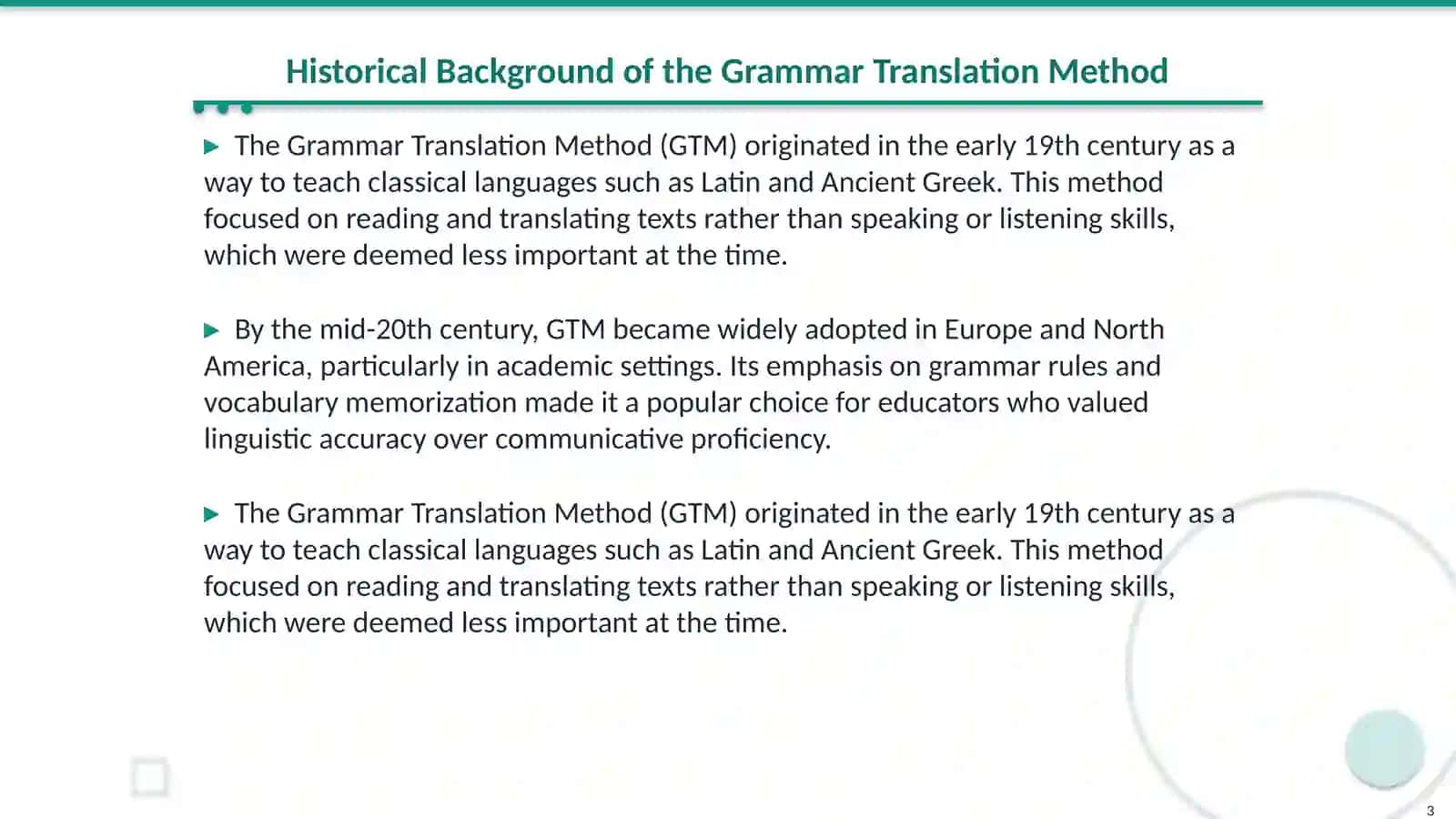 The grammar translation method 3