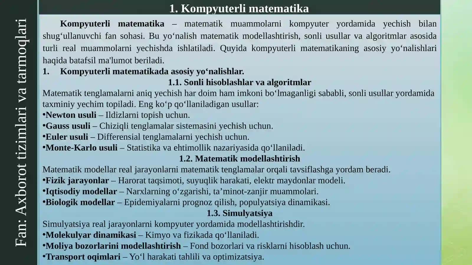 Kompyuterli matematika 3