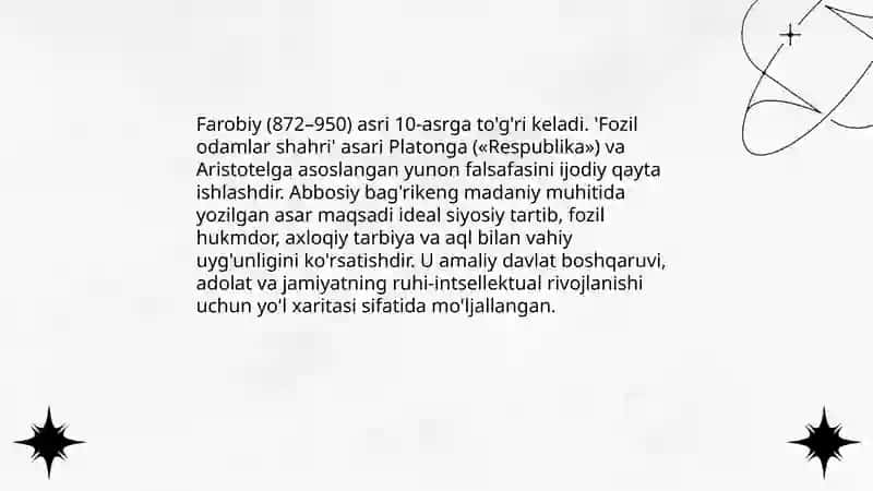 Farobiyning fozil odamlar shahri asariga sharh 3