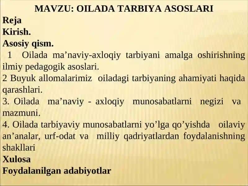 Oilada tarbiya asoslari 3