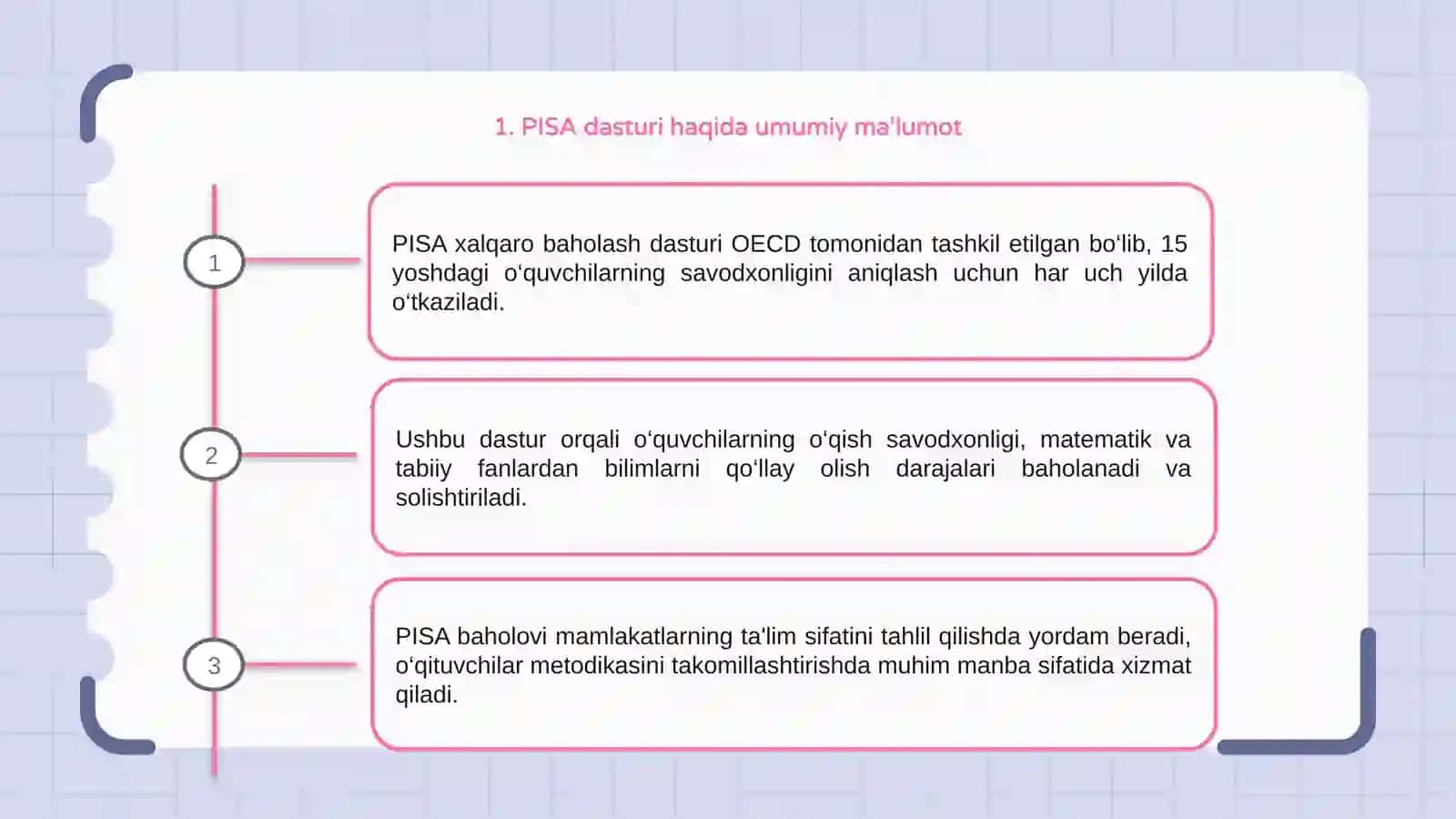O‘quvchilarni xalqaro baholash dasturlari (PISA)ga tayyorlash metodikasi 3