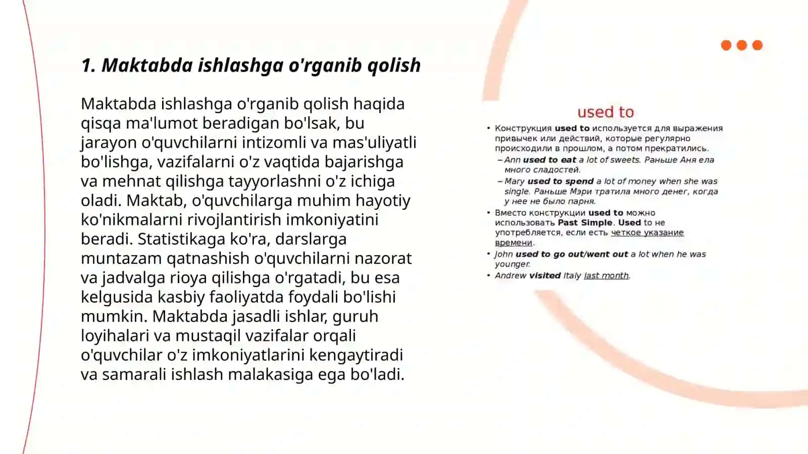 Maktabda ishlashga o'rganib qolish 3