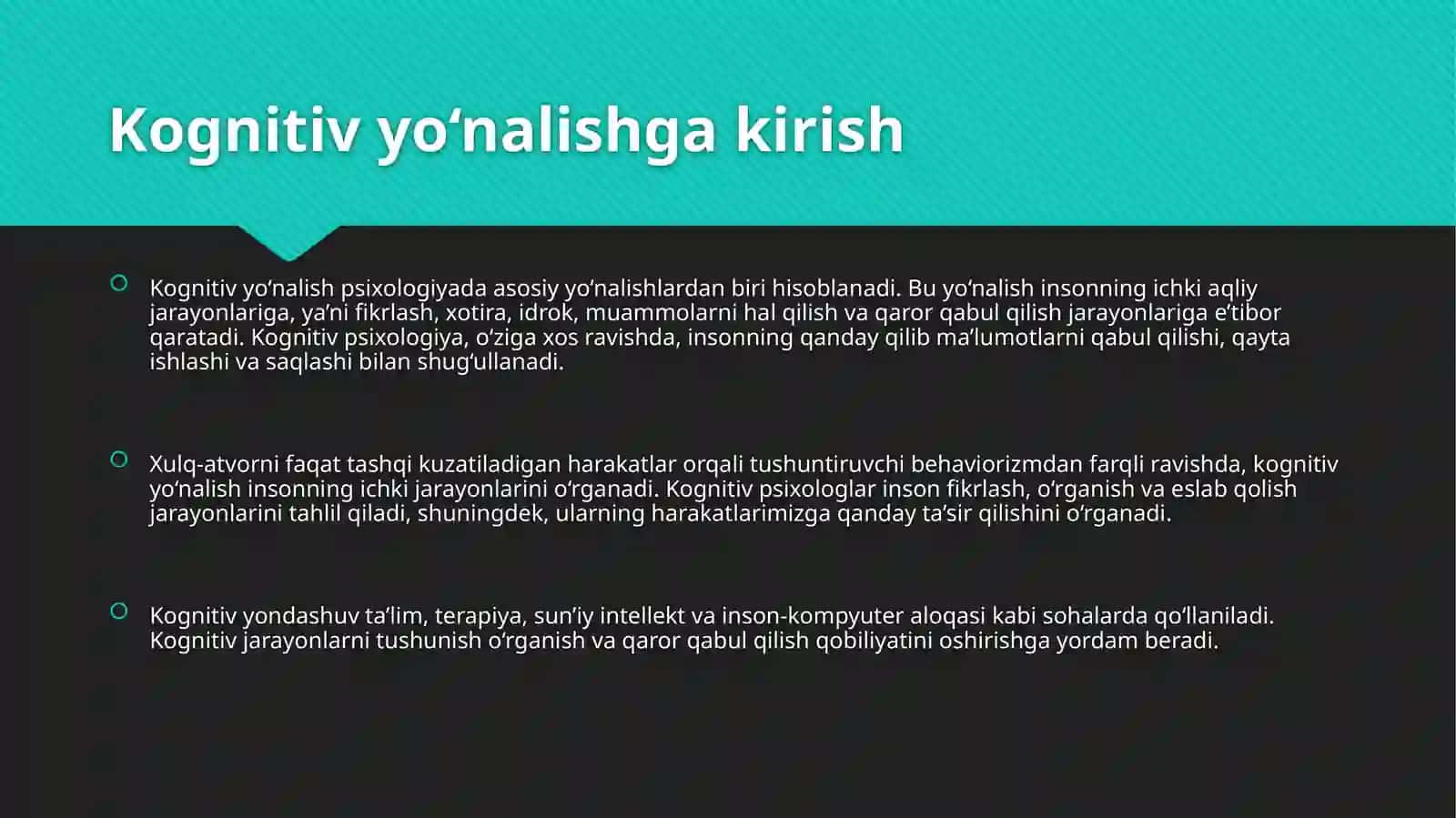 Kognitiv yo‘nalish 3