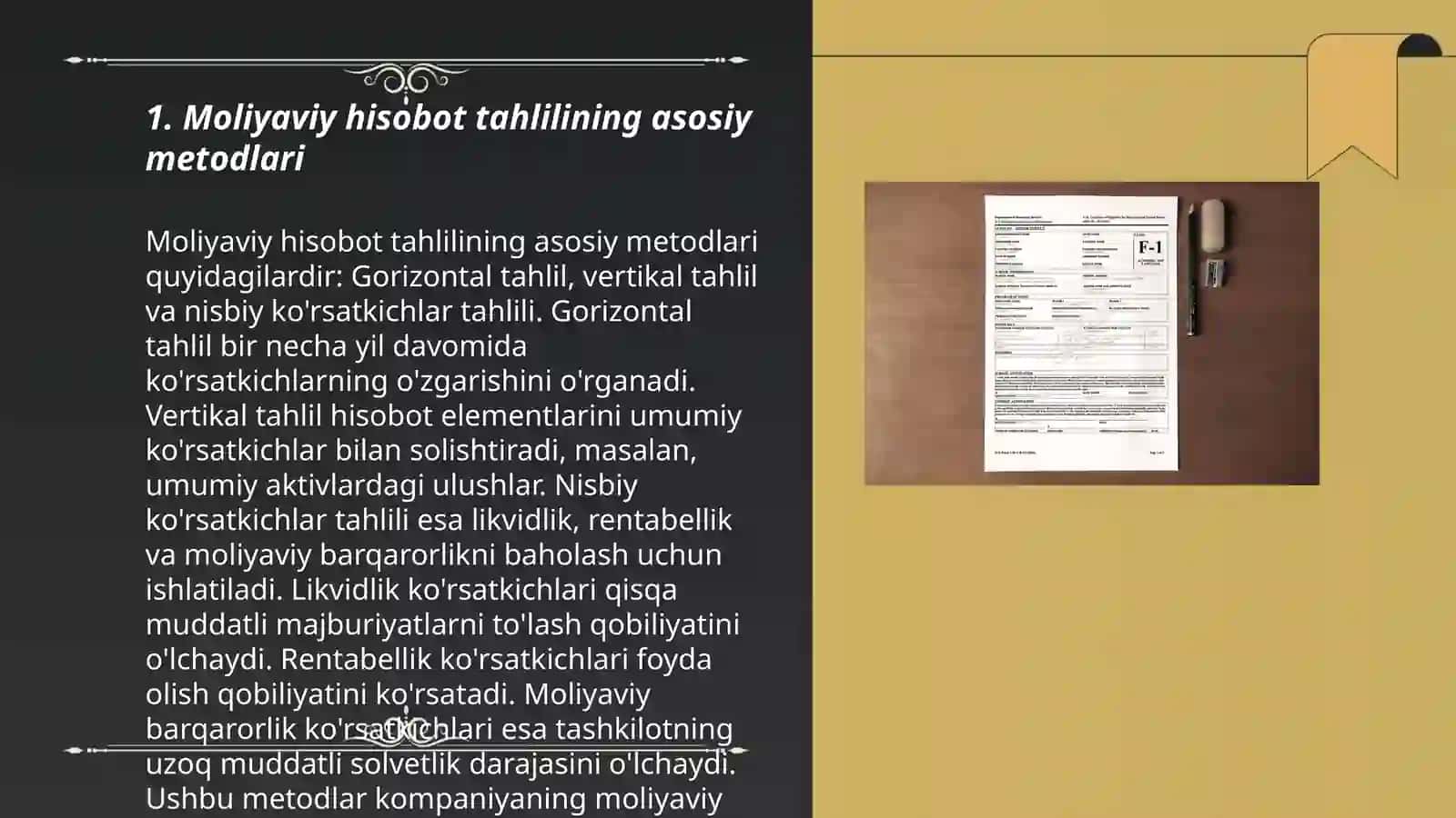 Moliyaviy hisobot shakllarida aks ettirilgan ko‘rsatkichlarning o'zaro bog'liqligi 3