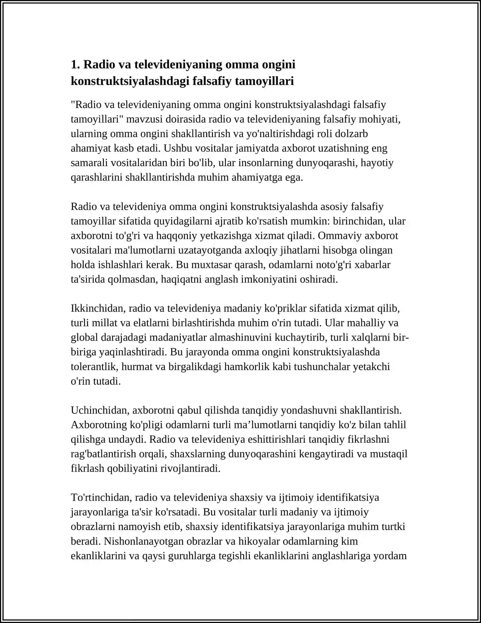 RADIO VA TELEVIDENIYANING FALSAFIY MOHIYATI:OMMA ONGINI KONSTUKSIYALASH JARAYONI 3