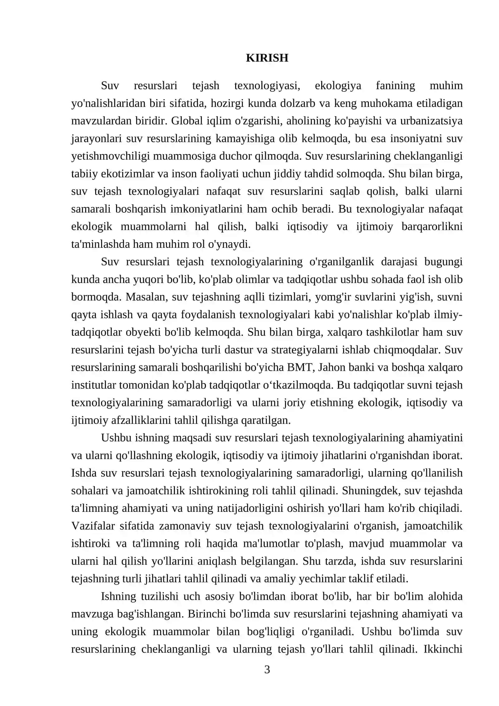 Suv resurslari tejash texnologiyasi 3