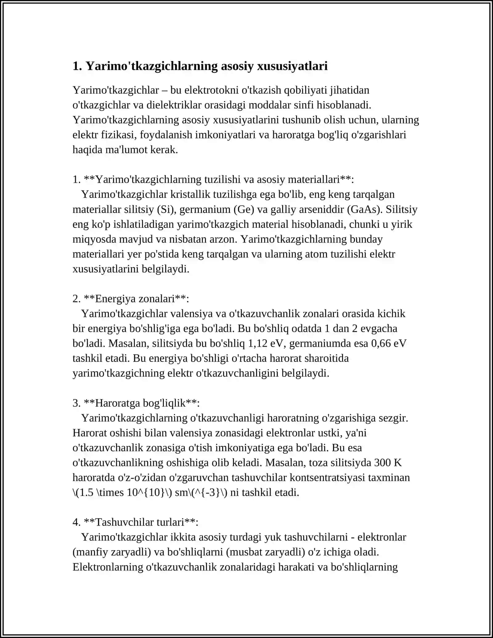 YARIMO‘TKAZGICHLARDA GENERATSIYA VA REKOMBINATSIYA JARAYONLARI 3