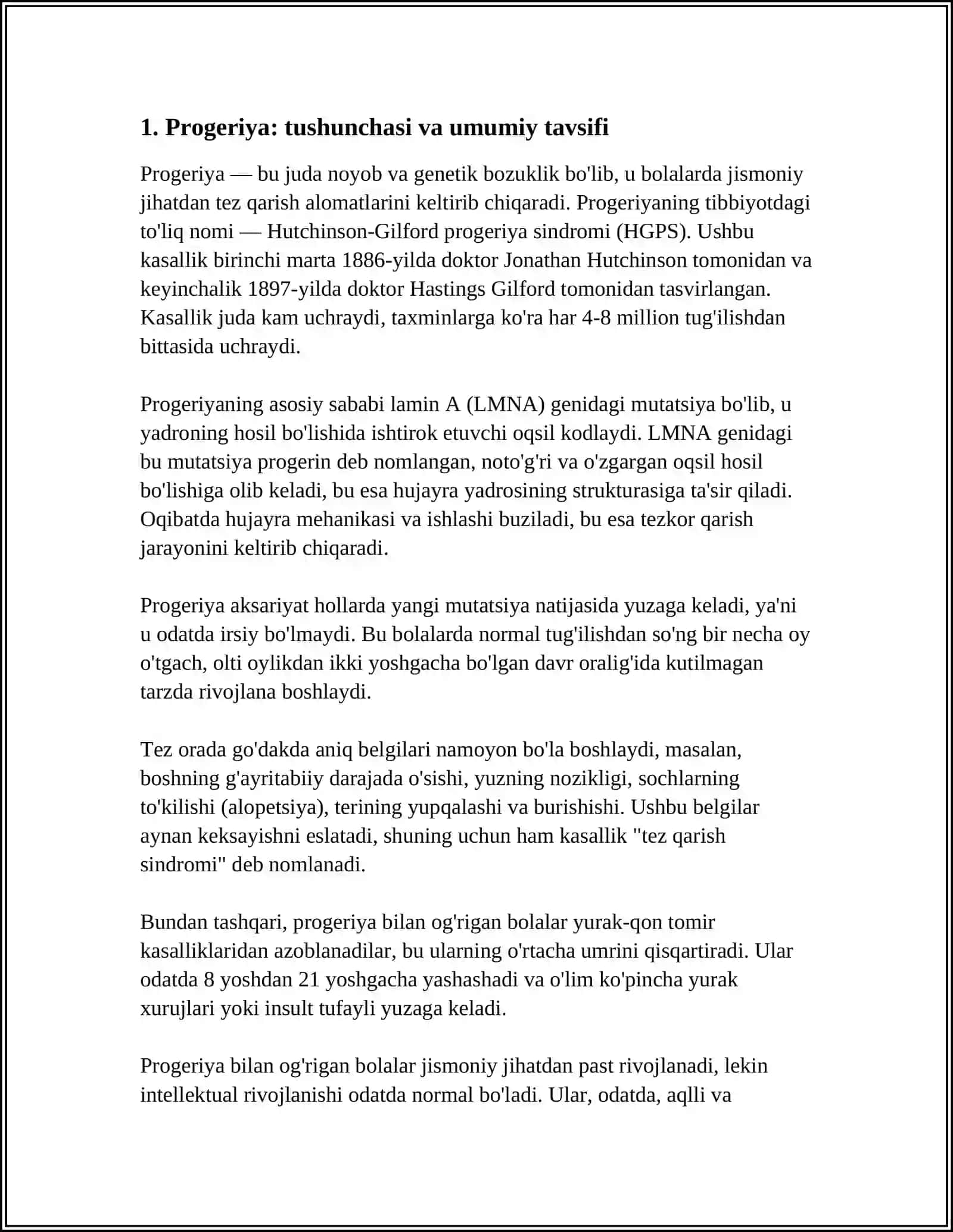 PROGERIYA, O'LIM VA UNING XILLARI 3