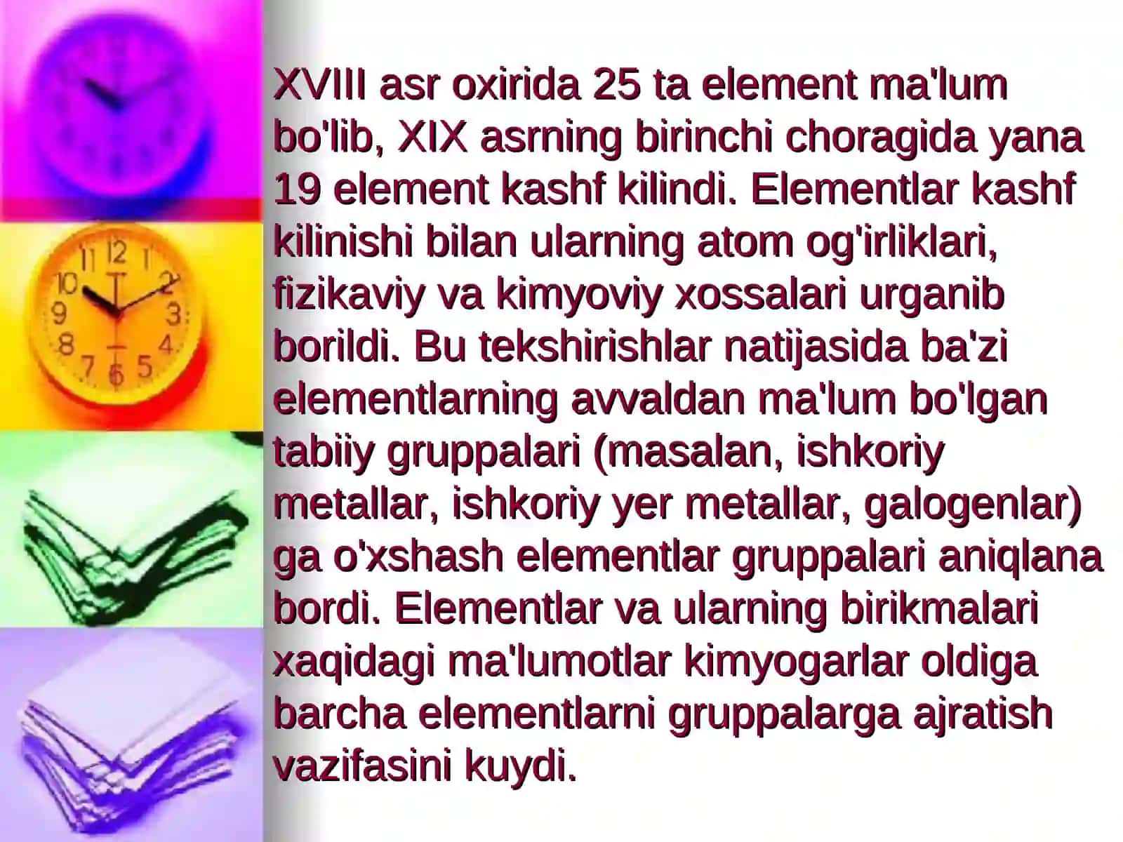 D.I.MENDELEYEVNING ELEMENTLAR DAVRIYQONI VA KIMYOVIY ELEMENTLAR DAVRIY SISTEMASI 3
