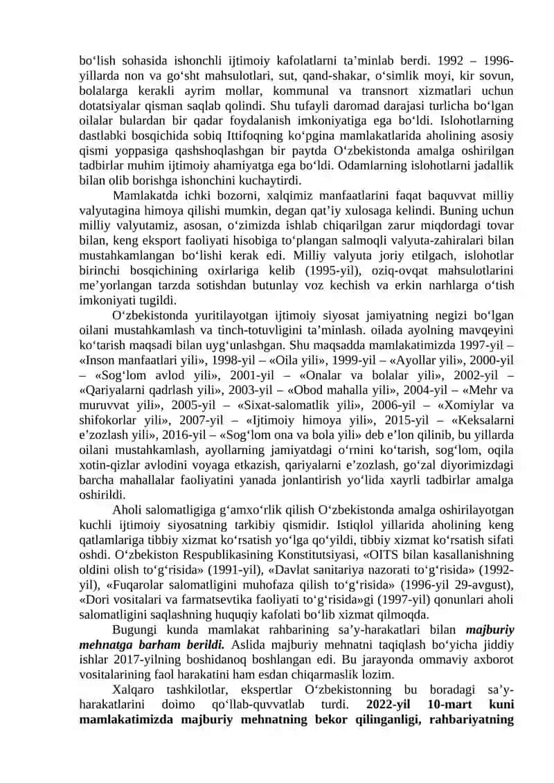O‘zbekiston Respublikasida ijtimoiy sohadagi islohotlar. 3