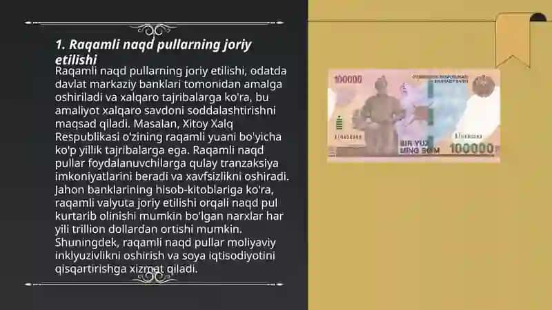 Raqamli naqd pullar va ularning mamlakatamizdagiiqtisodiy o‘rni va ahamiyati 3