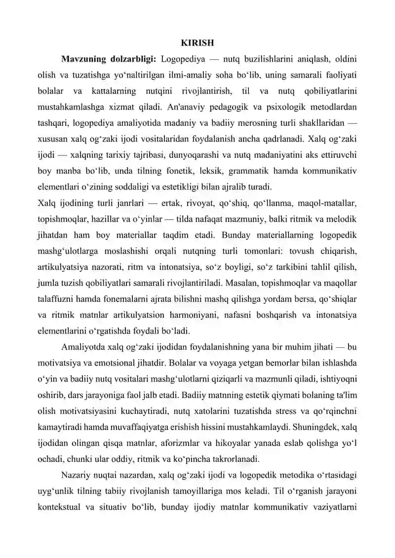 Logopedik ish faoliyatida xalq og'zaki ijodi vositalaridan foydalanish 3