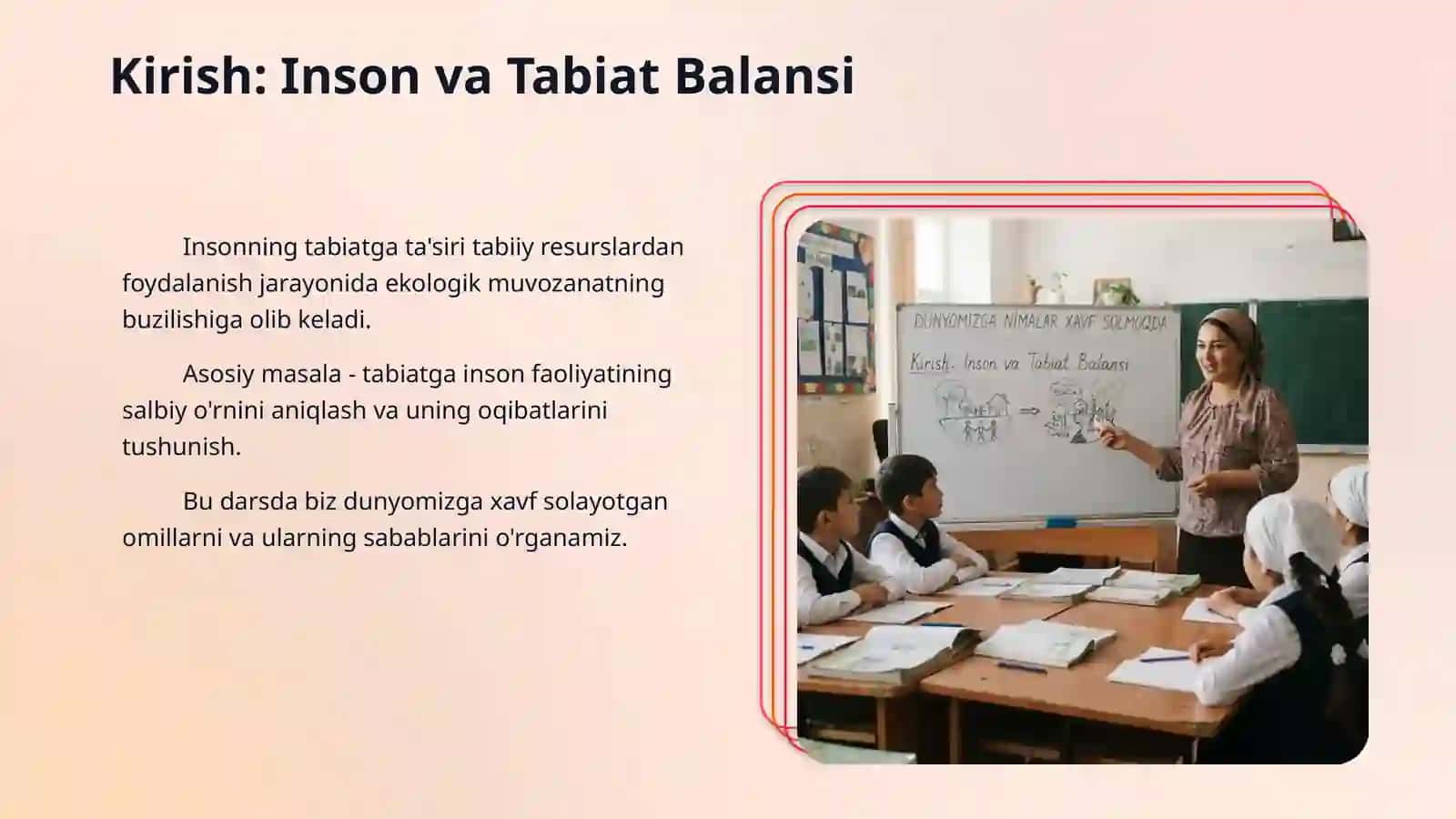 Dunyomizga nimalar xavf solmoqda mavzusida 3- sinf tarbiya darsi 3