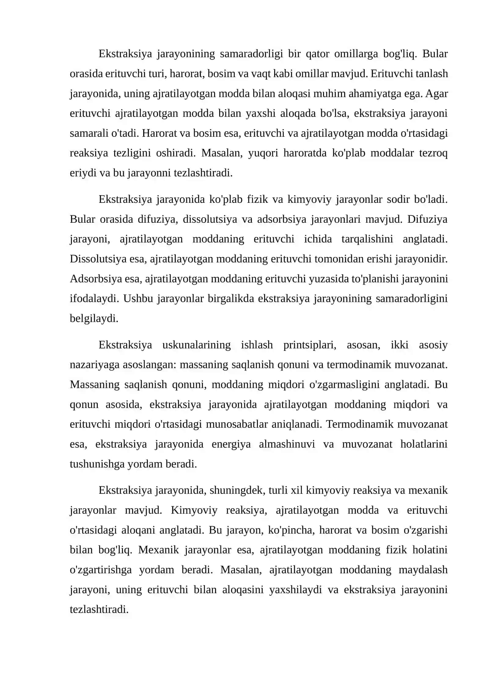Ekstraksiya uskunalarining ishlash printsiplari. 3