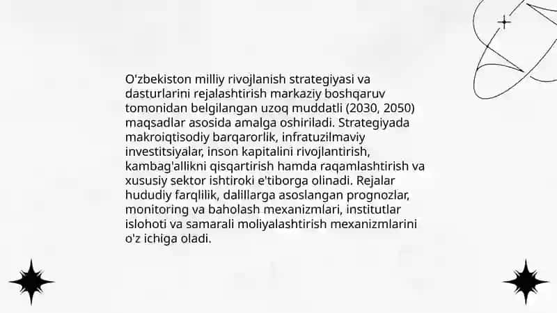 O'zbekistondagi Ijtimoy-Iqtisodiy Rivojlanishini Dasturlash, Prognozlashtirish va Rejalastirishning Òziga Xos Xususiyatlari 3