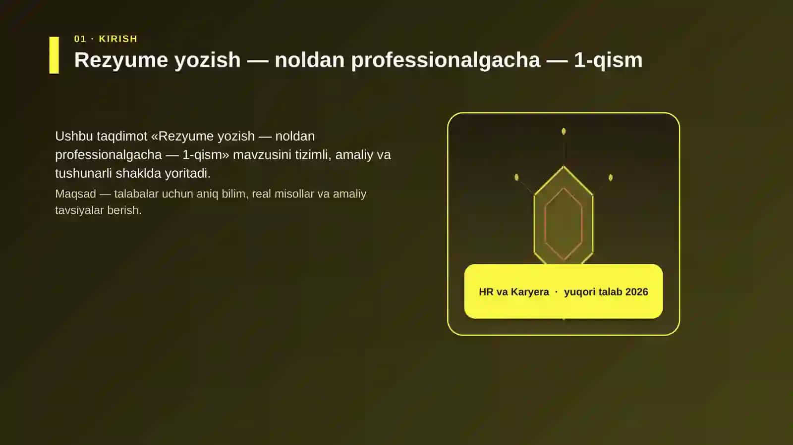 Rezyume yozish — noldan professionalgacha — 1-qism 3