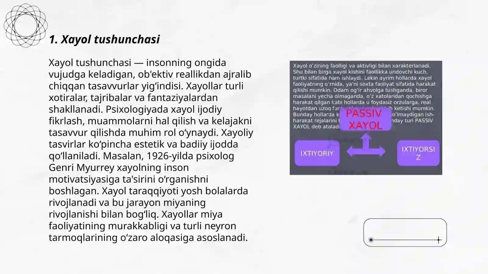 Xayol haqida tushuncha.Xayol jarayonlari va xayol turlari Qurvonboyeva Zinnura 3