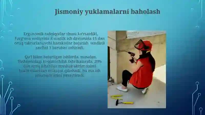 Faoliyat xafsizligini taminlashning ergonomik ko'rsatkichlarini o'rganish 3