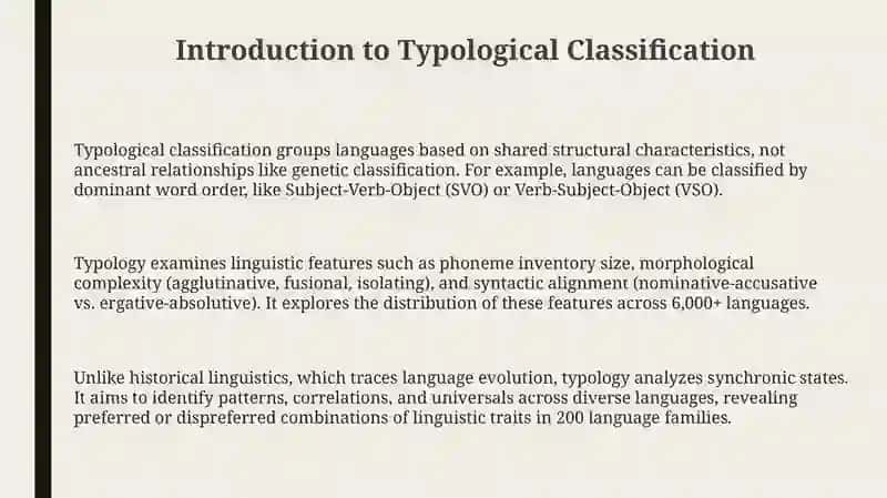 Typological classification of languages 3
