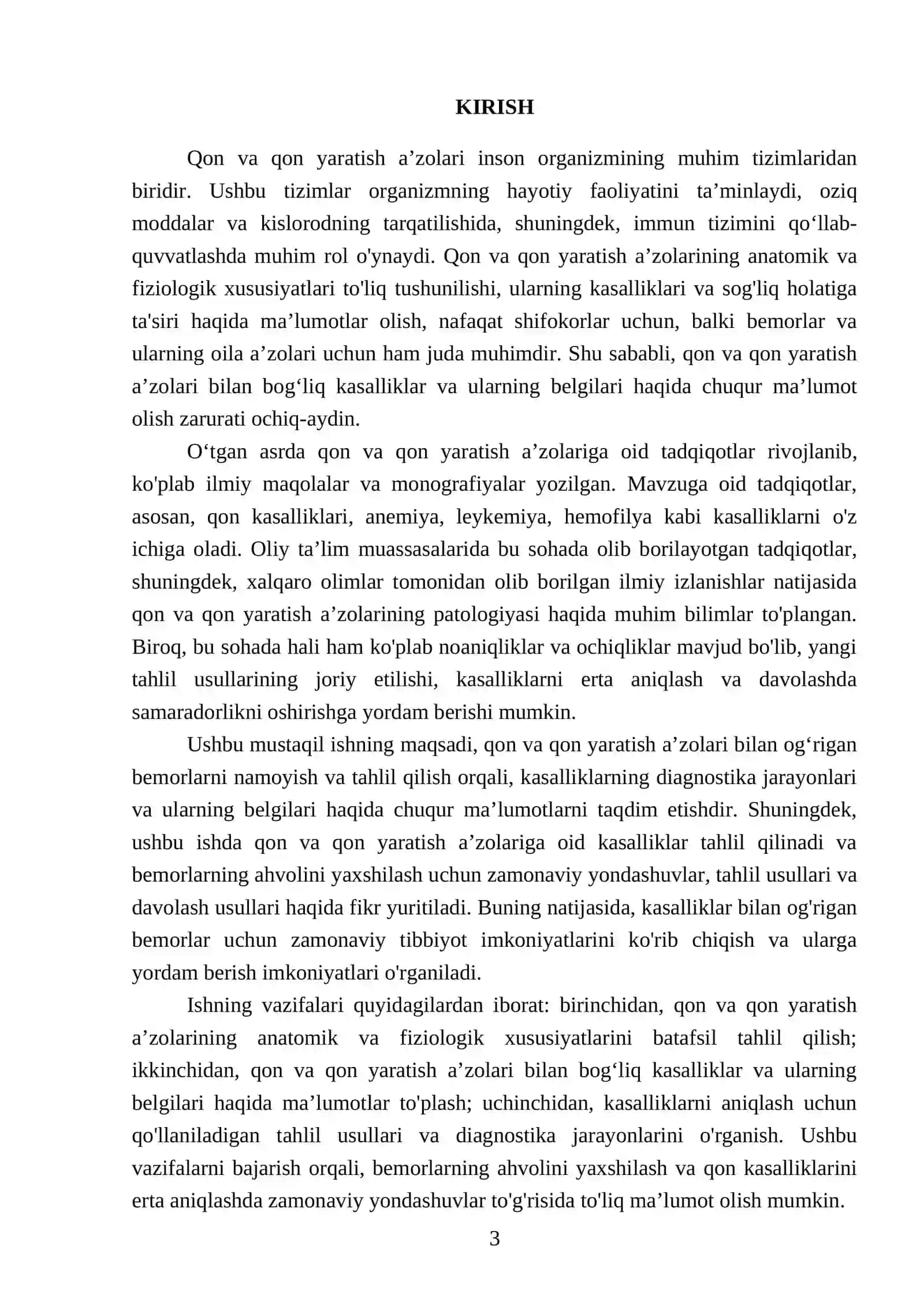 Qon va qon yaratish aʼzolari bilan ogʻrigan bemorlarni namoyish va tahlil qilish 3