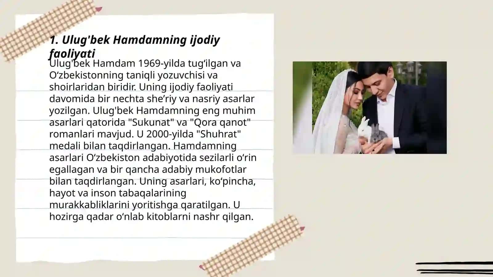 Ulug'bek Hamdam "Badiiy tafakkur tadjiri" kitobi tahlili 3
