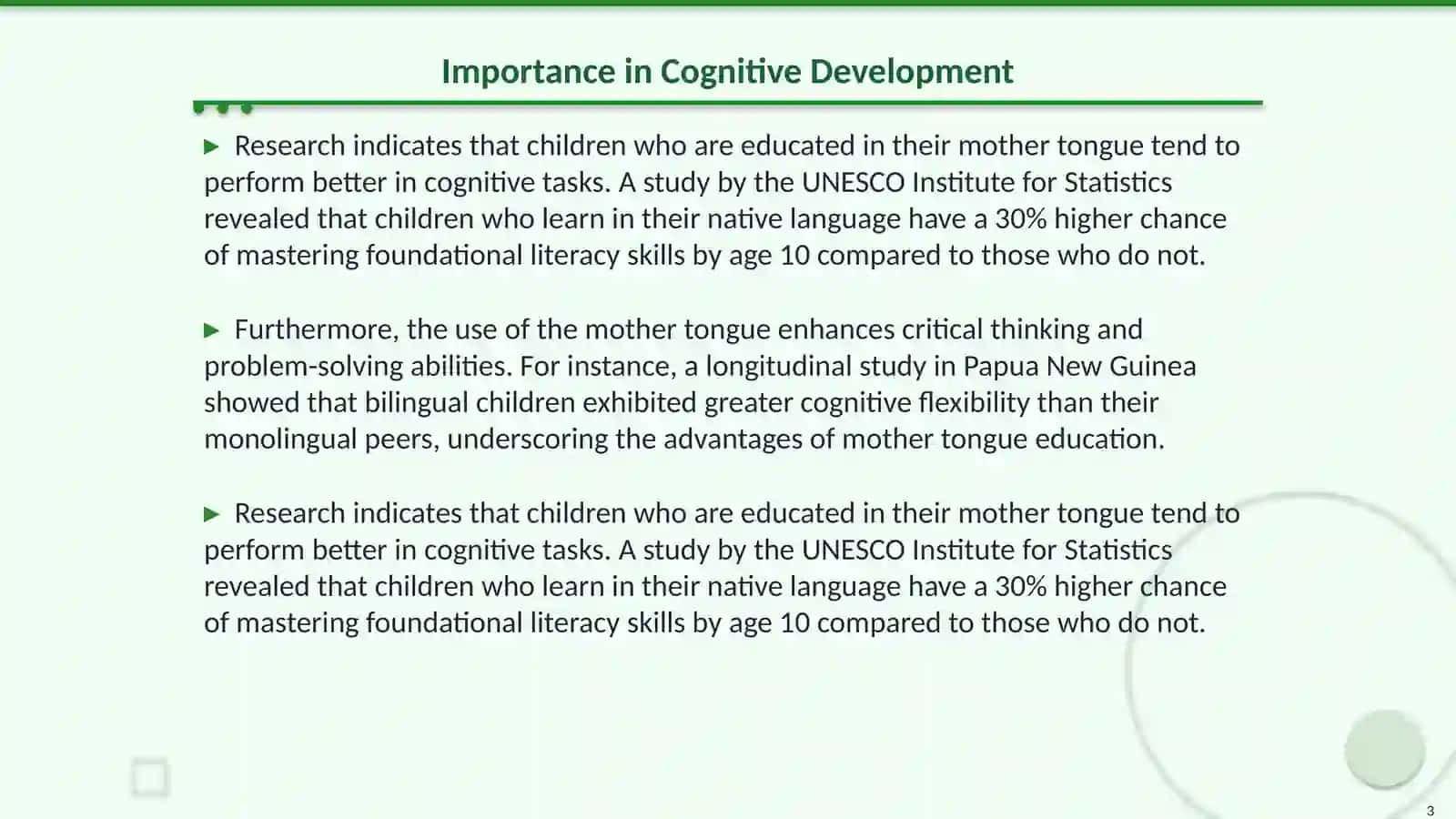 The use of the mother tongue 3