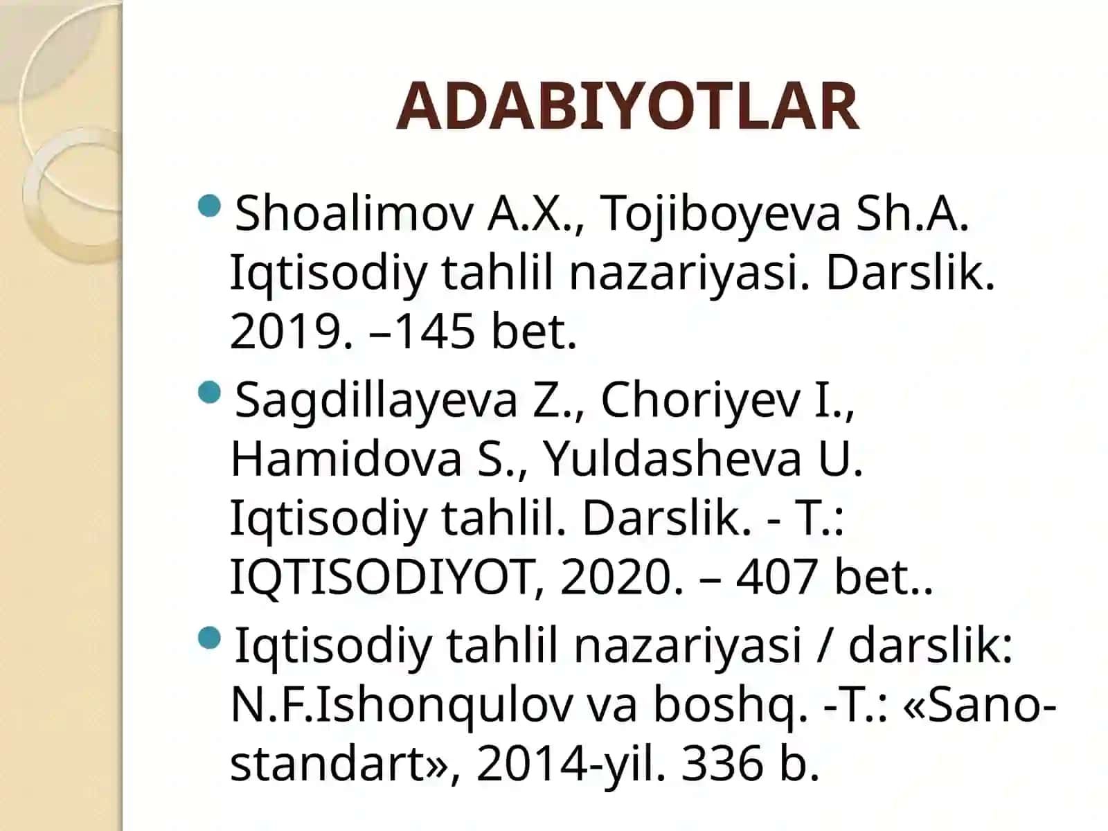 IQTISODIY TAHLILNING MAZMUNI, PREDMETI VA VAZIFALARI 3