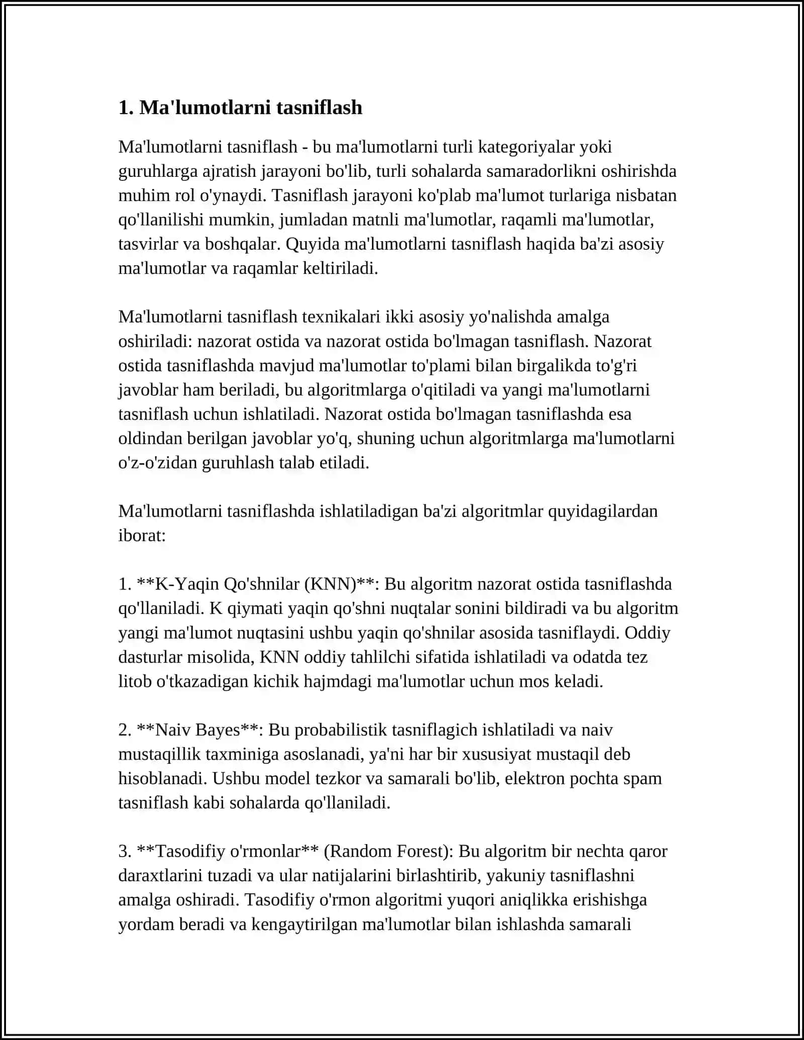 MAʼLUMOTLARNI ODDIY SOZLANGAN TURLARI 3